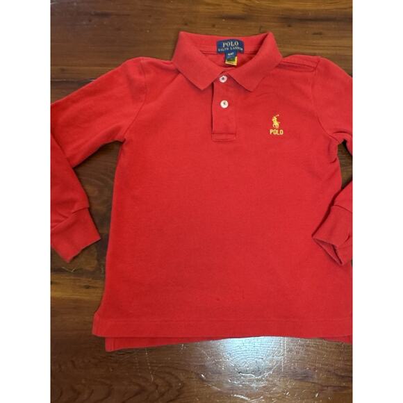 Polo Ralph Lauren Long sleeve Red Polo Toddler Size 4-4T - Picture 2 of 9